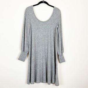 ASOS Scoop Neck Puffed Sleeve Shift Dress, Size 4 Grey